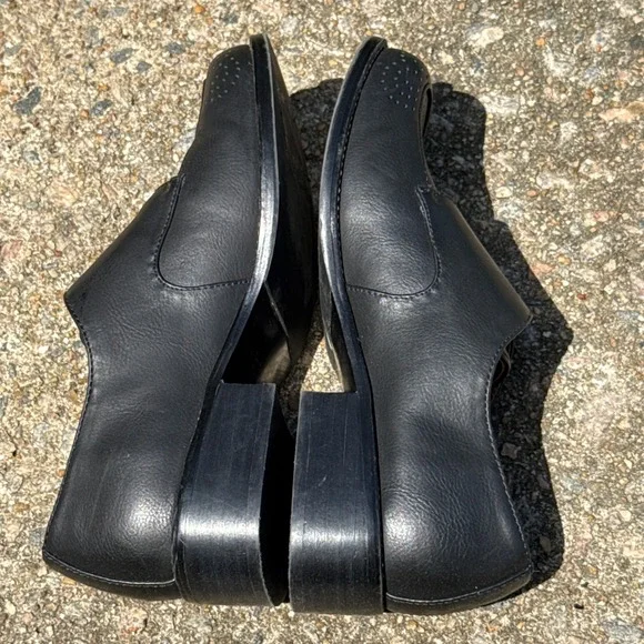 Korks Womens Black Theodore Loafers Floral Insole Square Shoes Ease Buckle 6.5M - Picture 3 of 9